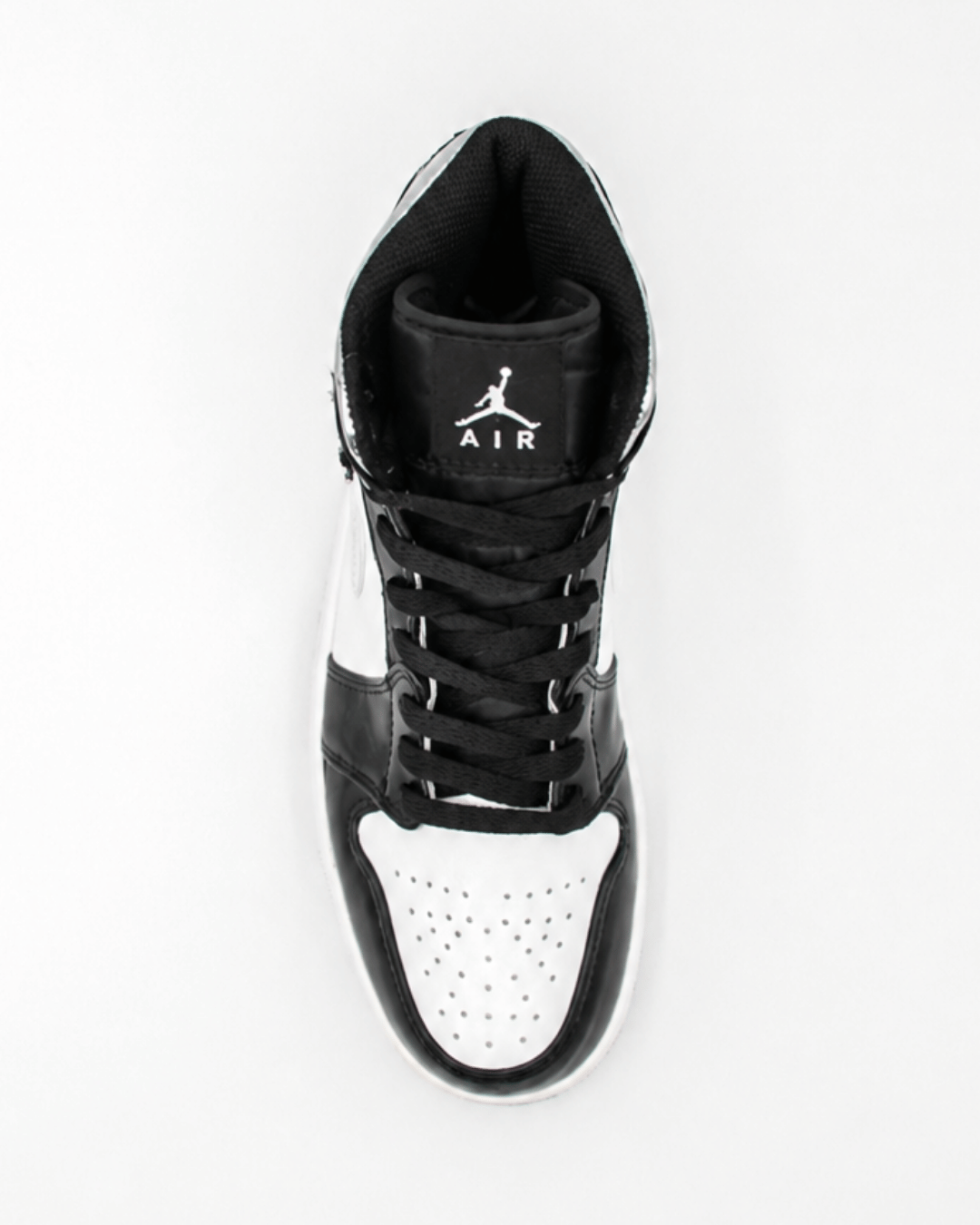 Air Jordan 1 Mid SE Patent Black White Metallic Silver
